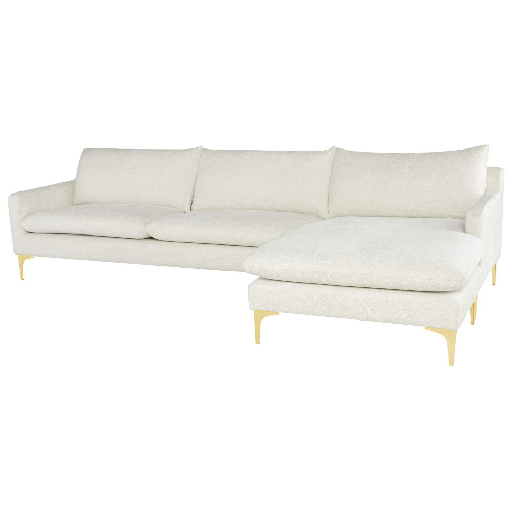 Anders Coconut Fabric Sectional Sofa, HGSC849