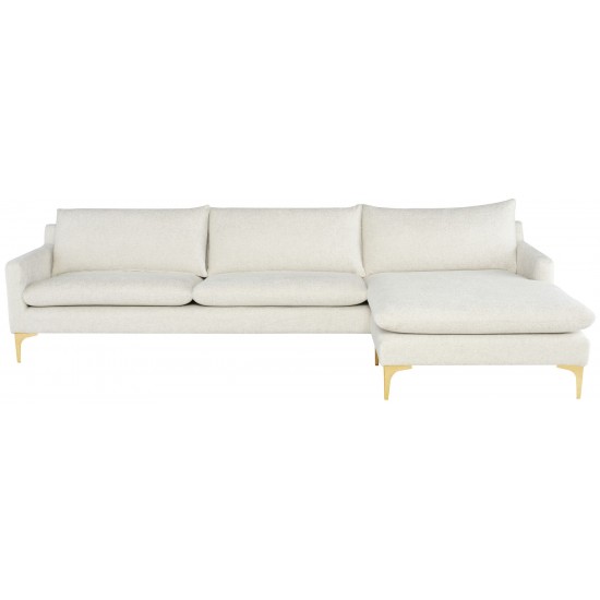Anders Coconut Fabric Sectional Sofa, HGSC849