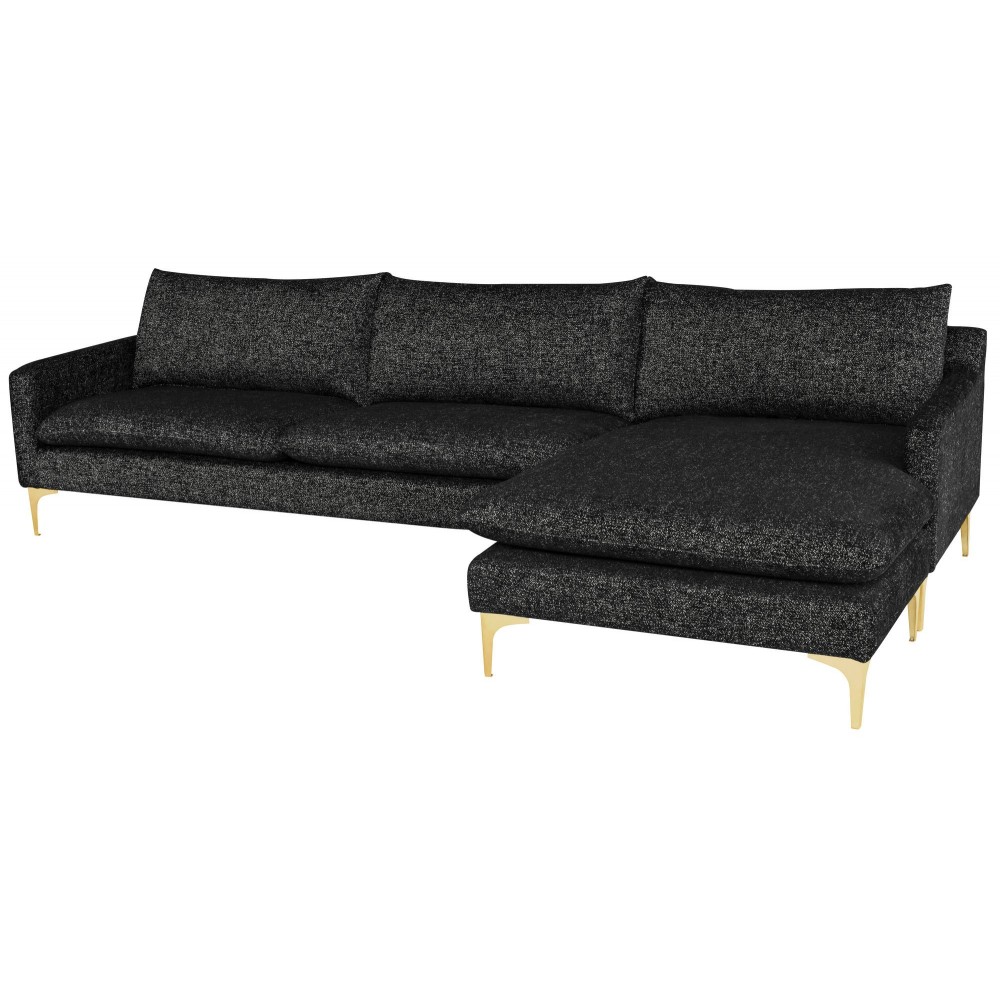 Anders Salt & Pepper Fabric Sectional Sofa, HGSC850