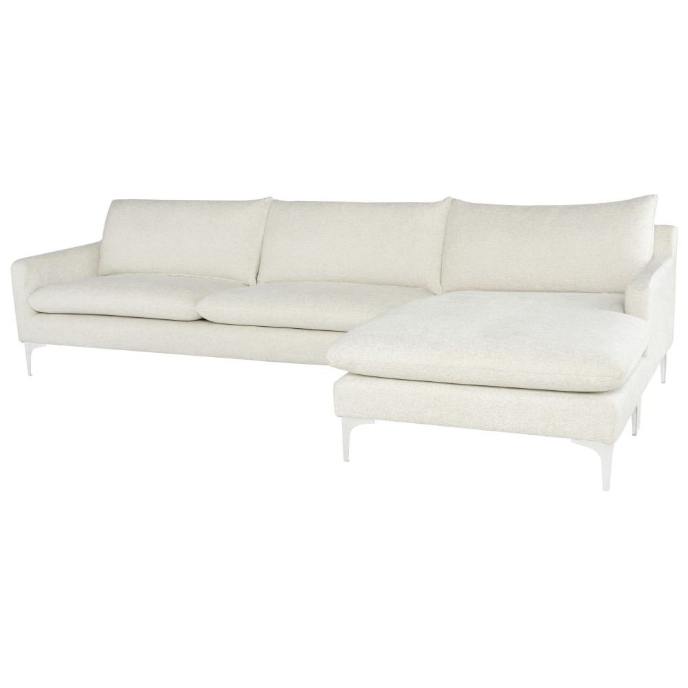 Anders Coconut Fabric Sectional Sofa, HGSC851