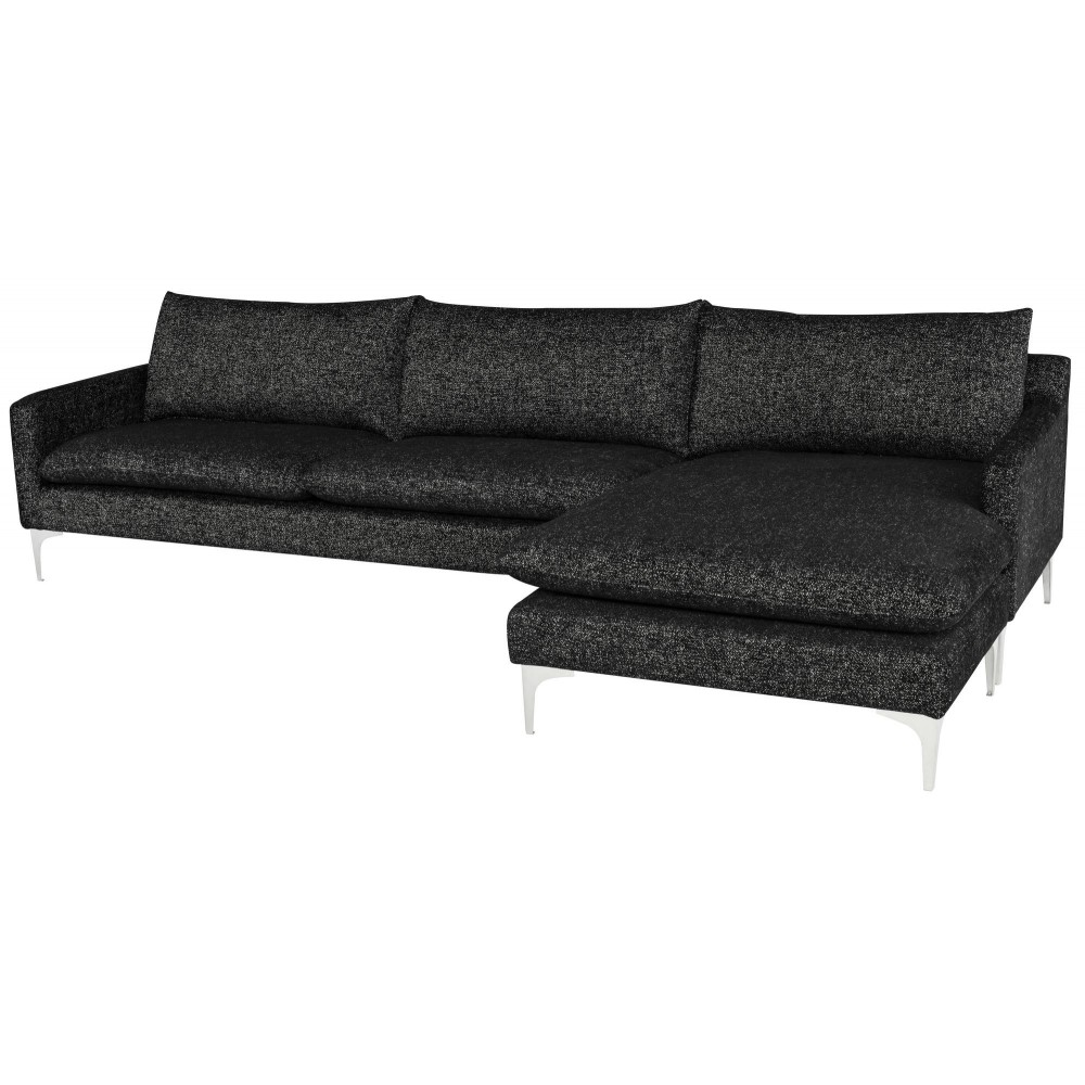 Anders Salt & Pepper Fabric Sectional Sofa, HGSC852