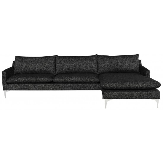 Anders Salt & Pepper Fabric Sectional Sofa, HGSC852