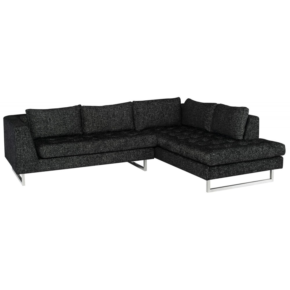 Janis Salt & Pepper Fabric Sectional Sofa, HGSC860