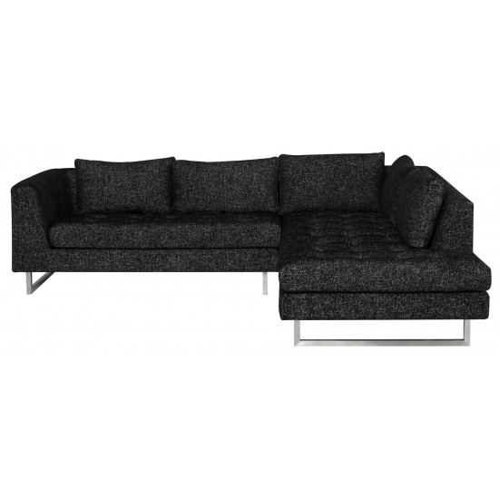 Janis Salt & Pepper Fabric Sectional Sofa, HGSC860
