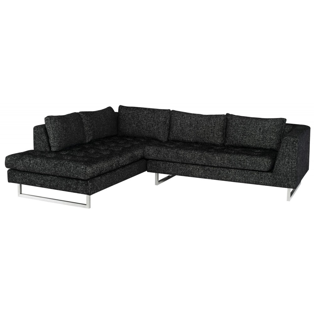 Janis Salt & Pepper Fabric Sectional Sofa, HGSC862