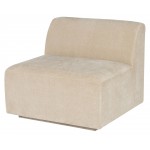 Lilou Almond Fabric Modular Sofa Armless