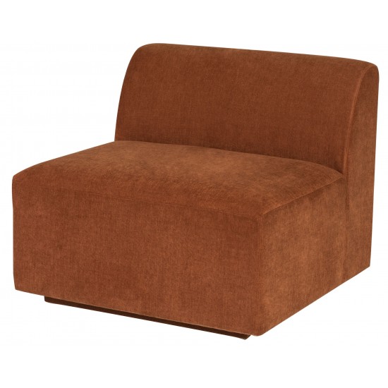 Lilou Terracotta Fabric Modular Sofa Armless