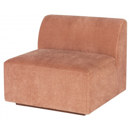 Lilou Nectarine Fabric Modular Sofa Armless