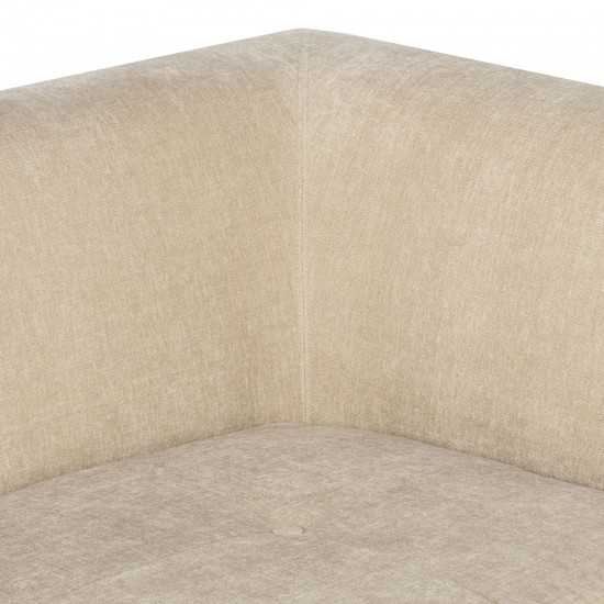 Parla Almond Fabric Modular Sofa Chaise Left