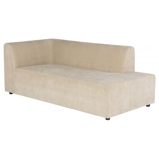 Parla Almond Fabric Modular Sofa Chaise Right