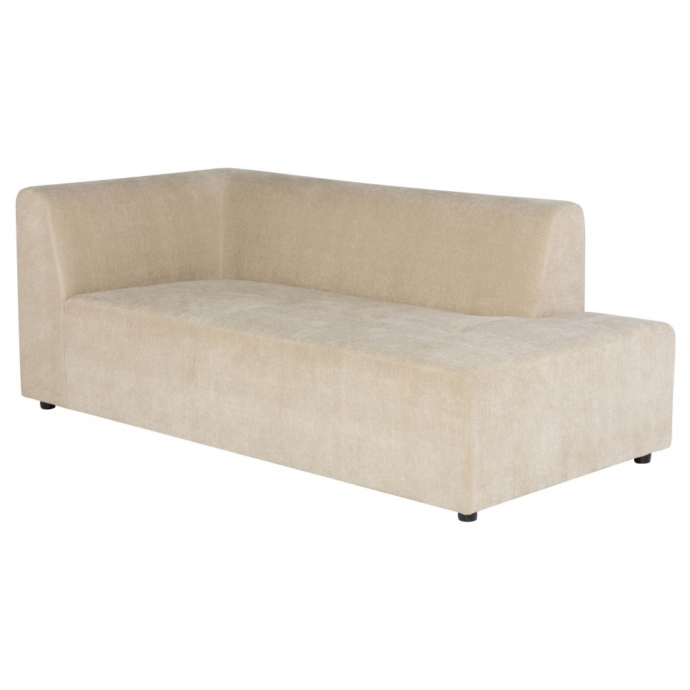 Parla Almond Fabric Modular Sofa Chaise Right