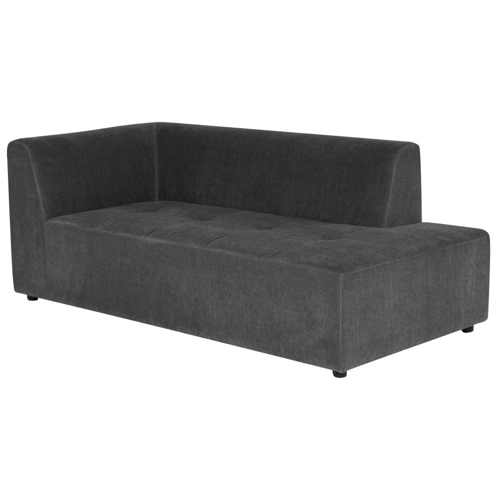 Parla Cement Fabric Modular Sofa Chaise Right