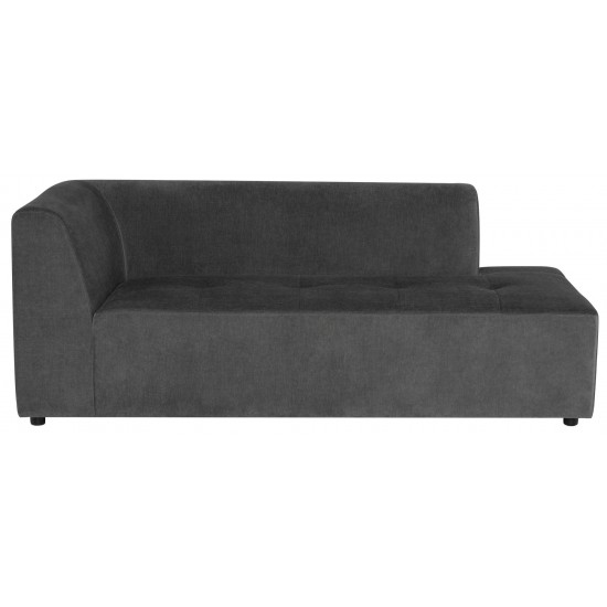 Parla Cement Fabric Modular Sofa Chaise Right