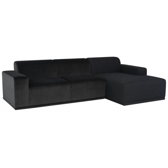 Leo Shadow Grey Fabric Sectional Sofa, HGSC908