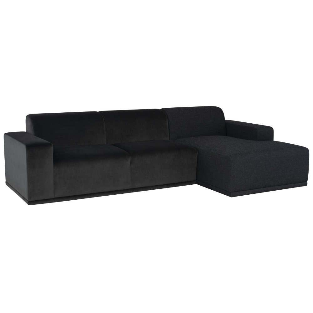 Leo Shadow Grey Fabric Sectional Sofa, HGSC908