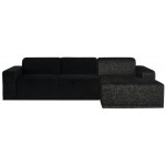 Leo Black Fabric Sectional Sofa, HGSC909