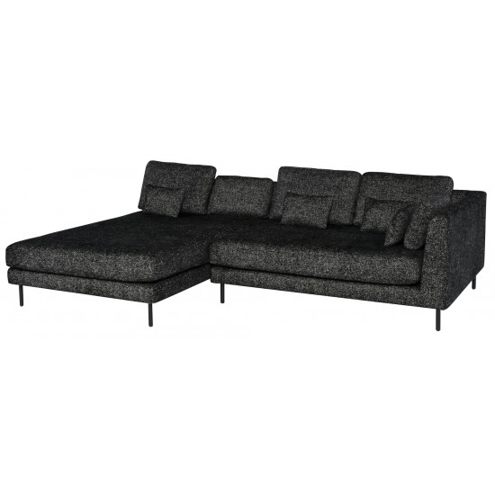 Gigi Salt & Pepper Fabric Modular Sofa Right