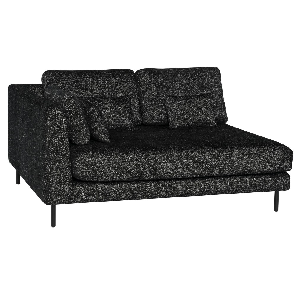 Gigi Salt & Pepper Fabric Modular Sofa Left