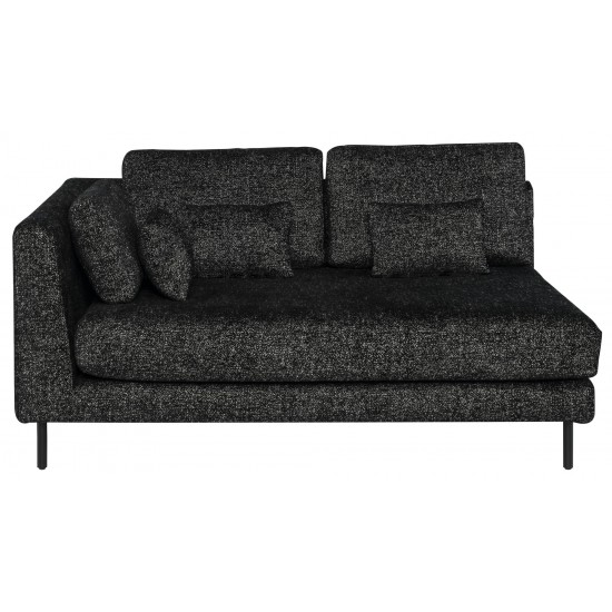 Gigi Salt & Pepper Fabric Modular Sofa Left