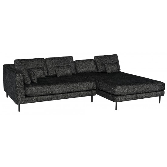 Gigi Salt & Pepper Fabric Modular Sofa Left