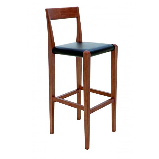 Ameri Black Leather Bar Stool