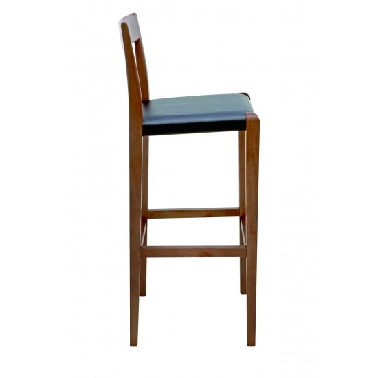 Ameri Black Leather Bar Stool