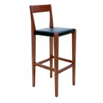 Ameri Black Leather Counter Stool