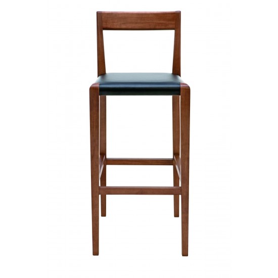 Ameri Black Leather Counter Stool