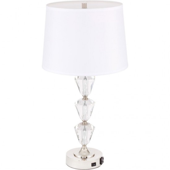 Elegant Decor Mae 1 Light Polished Nickel Table Lamp