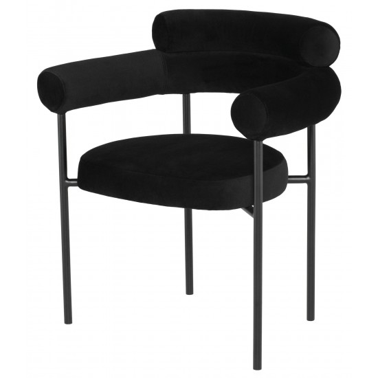 Portia Black Fabric Dining Chair