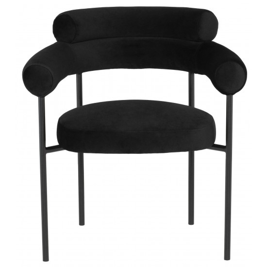 Portia Black Fabric Dining Chair