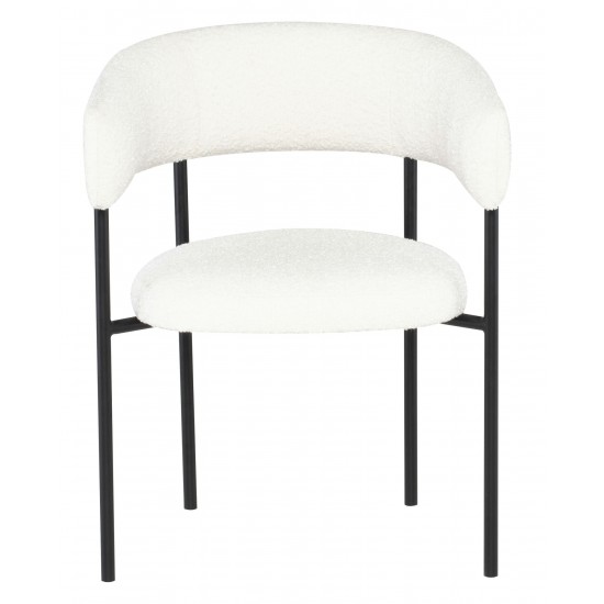 Cassia Buttermilk Boucle Fabric Dining Chair