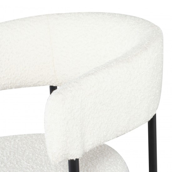 Cassia Buttermilk Boucle Fabric Dining Chair