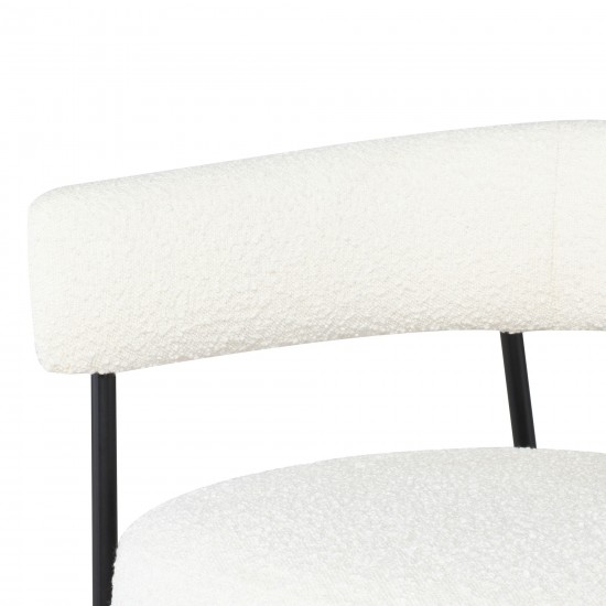 Cassia Buttermilk Boucle Fabric Occasional Chair