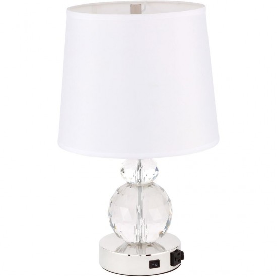 Elegant Decor Maribelle 1 Light Polished Nickel Table Lamp