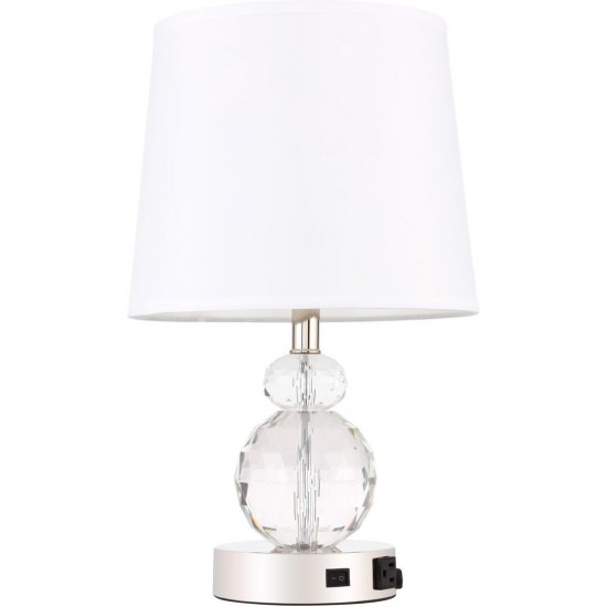 Elegant Decor Maribelle 1 Light Polished Nickel Table Lamp