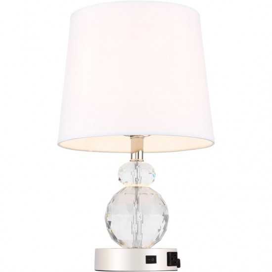 Elegant Decor Maribelle 1 Light Polished Nickel Table Lamp