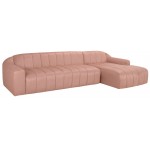 Coraline Petal Microsuede Fabric Sectional Sofa, HGSN420