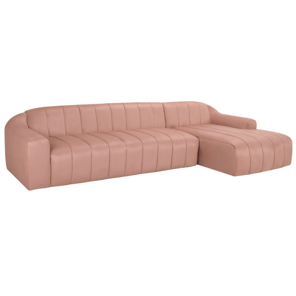 Coraline Petal Microsuede Fabric Sectional Sofa, HGSN420