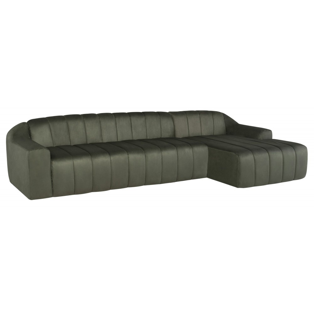 Coraline Sage Microsuede Fabric Sectional Sofa, HGSN423