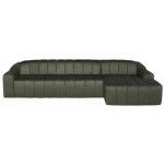 Coraline Sage Microsuede Fabric Sectional Sofa, HGSN423