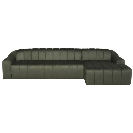 Coraline Sage Microsuede Fabric Sectional Sofa, HGSN423