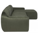 Coraline Sage Microsuede Fabric Sectional Sofa, HGSN423