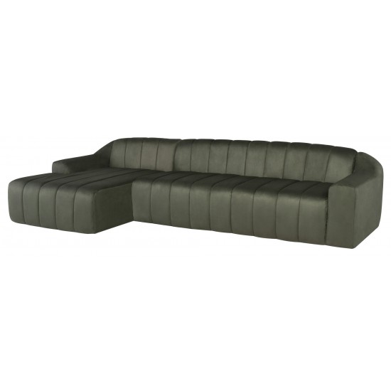 Coraline Sage Microsuede Fabric Sectional Sofa, HGSN428