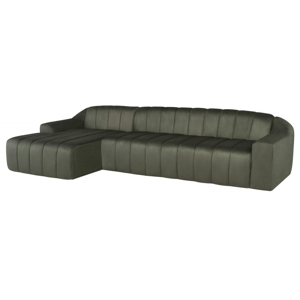 Coraline Sage Microsuede Fabric Sectional Sofa, HGSN428