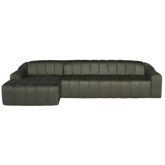 Coraline Sage Microsuede Fabric Sectional Sofa, HGSN428