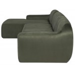 Coraline Sage Microsuede Fabric Sectional Sofa, HGSN428