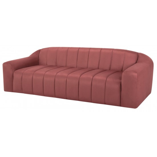 Coraline Chianti Microsuede Fabric Triple Seat Sofa