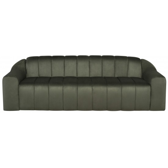 Coraline Sage Microsuede Fabric Triple Seat Sofa