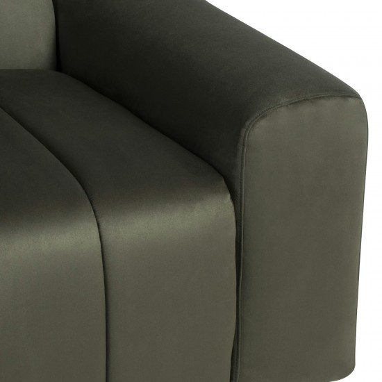 Coraline Sage Microsuede Fabric Triple Seat Sofa